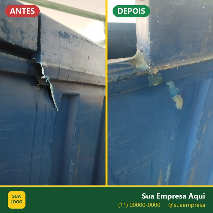 Arte Pro: logotipo, nome e contato de uma empresa fictícia, com cores verde e amarelo